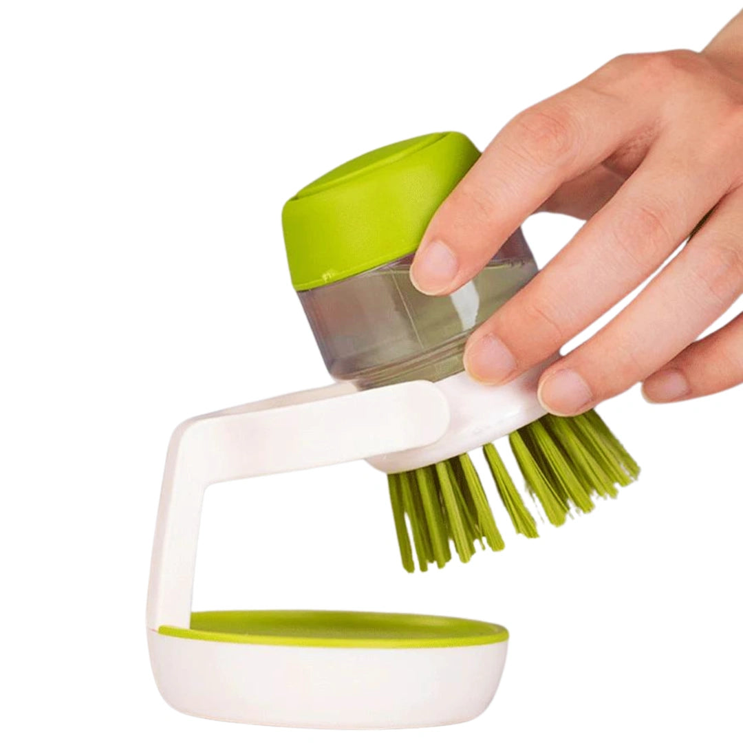Kitchen Palm Brush With Soap Dispensing