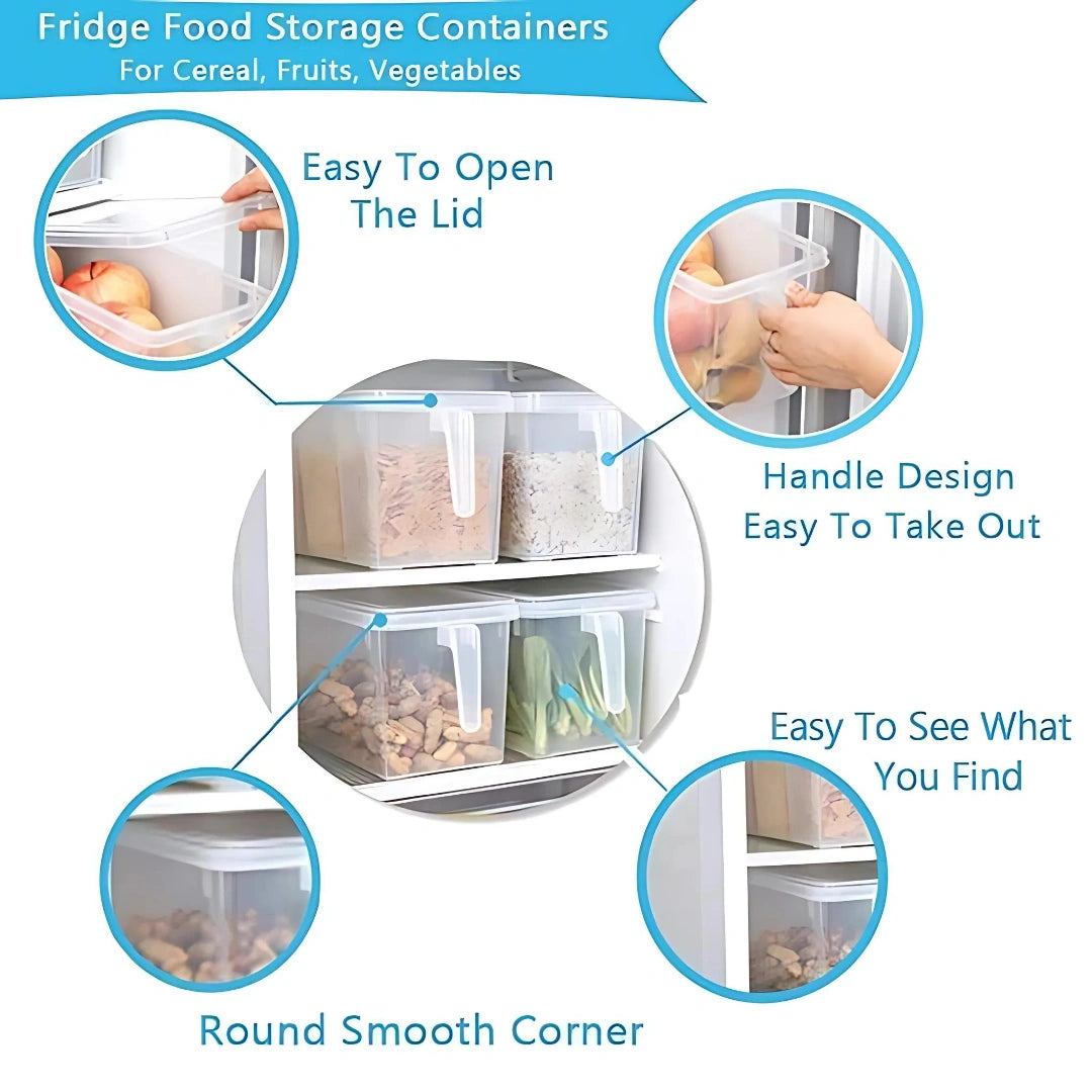 Unbreakable Food Grade Refrigerator Box with Handles (Pack of 6)
