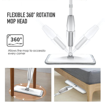 360°Handle Microfiber Floor Spray Mop